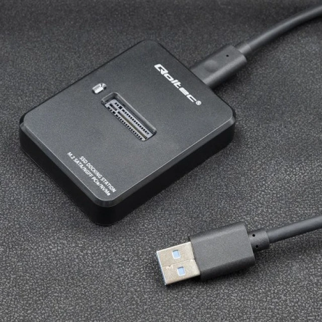 Док-станція Qoltec для SSD M.2 SATA/PCIe NGFF/NVMe USB 3.1 (5901878503134)