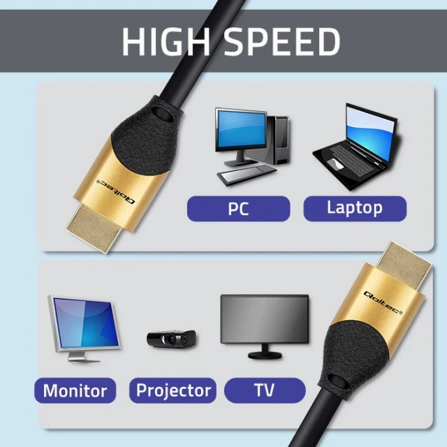 Кабель Qoltec HDMI v2.1 Ultra High Speed 8K 60Hz 30AWG (5901878503547)