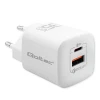 Мережевий зарядний пристрій Qoltec 50763 GaN Ultra 35 Вт 1x USB-C PD + 1x USB White (5901878507637)
