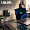 Мережевий зарядний пристрій Qoltec GaN 65 Вт USB-C PD PPS 5-21V 3-3.25A (5901878517780)