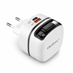 Мережевий зарядний пристрій Qoltec 51784 GaN 65 Вт USB-C PD PPS 5-20 В 3-3.25 А Black (5901878517841)