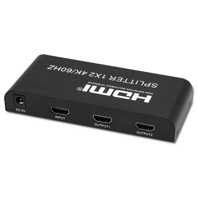 Сплітер Qoltec HDMI 1x2 4K 60Hz 6 Gb/s (5901878517971)