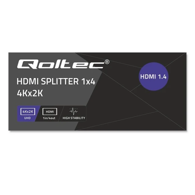 Сплітер Qoltec HDMI 1x4 4K 3.4 Gb/s (5901878517988)