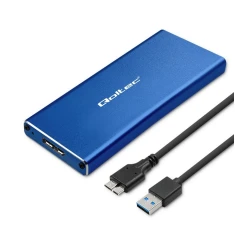 Зовнішній кишеню Qoltec для M.2 SATA SSD NGFF USB 3.0 5 Гбіт/с 2TB Blue (5901878518329)