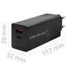 Мережевий зарядний пристрій Qoltec GaN Power Pro 100 Вт 1xUSB-C 1xUSB-A PD Black (5901878523828)