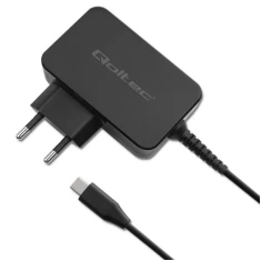 Мережевий зарядний пристрій Qoltec GaN Power Pro 1x USB-C 65W 5-20V 3-3.25A Black (5901878523866)