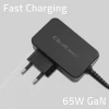 Мережевий зарядний пристрій Qoltec GaN Power Pro 1x USB-C 65W 5-20V 3-3.25A Black (5901878523866)