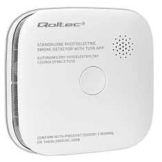 Датчик диму з батареєю Qoltec Wi-Fi Tuya 85 dB (5901878525792)
