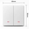 Вимикач світла Qoltec 2-канальний Wi-Fi Timer Tuya White (5901878527062)