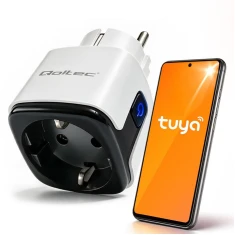 Розумна розетка Qoltec Wi-Fi 16A з таймером та ватметром Tuya (5901878527109)