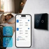 Вимикач світла сенсорний Qoltec 2-канальний Wi-Fi Timer Tuya Black (5901878527123)