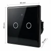 Вимикач світла сенсорний Qoltec 2-канальний Wi-Fi Timer Tuya Black (5901878527123)