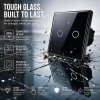 Вимикач світла сенсорний Qoltec 2-канальний Wi-Fi Timer Tuya Black (5901878527123)