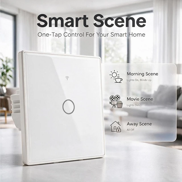 Вимикач світла сенсорний Qoltec 1-канальний Wi-Fi Timer Tuya White (5901878527154)