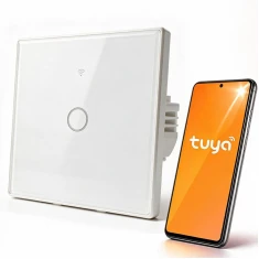 Вимикач світла сенсорний Qoltec 1-канальний Wi-Fi Timer Tuya White (5901878527154)