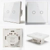 Вимикач світла сенсорний Qoltec 2-канальний Wi-Fi Timer Tuya White (5901878527161)