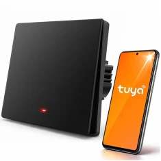 Вимикач світла Qoltec 1-канальний Wi-Fi Timer Tuya Black (5901878527222)