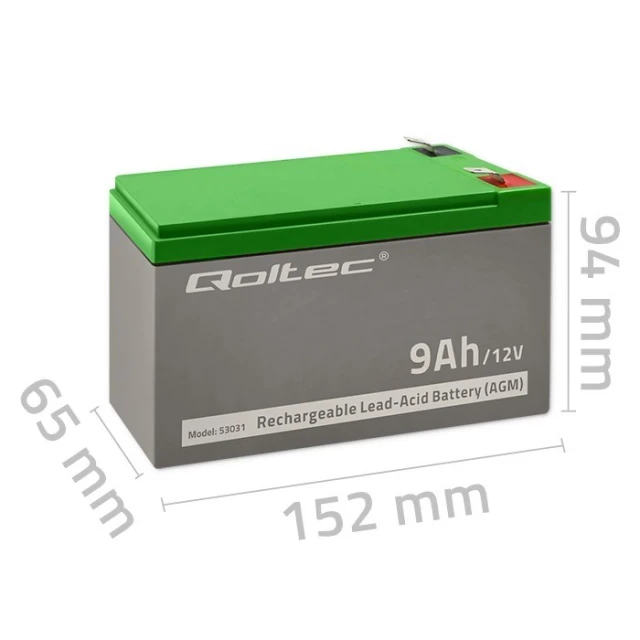 Аккумулятор гелевый Qoltec 53031 (5901878530314)
