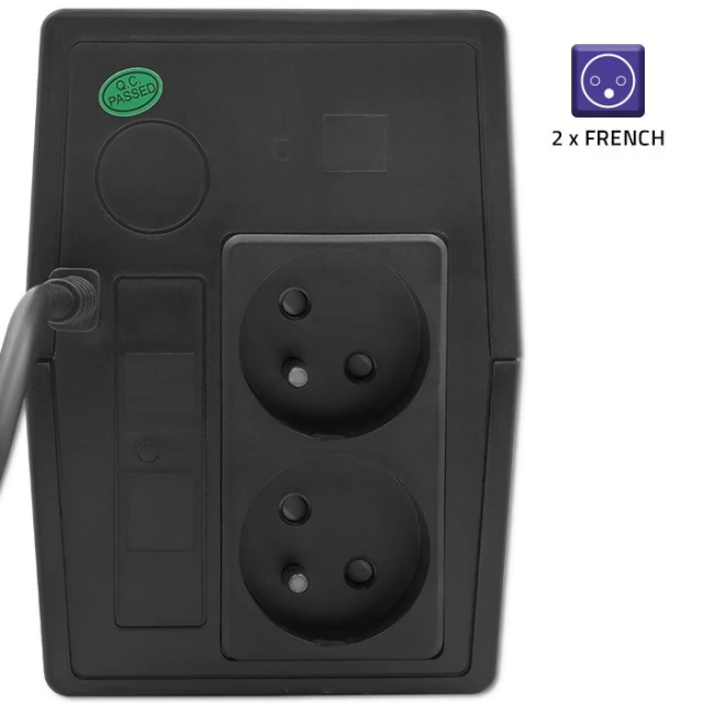 Джерело безперебійного живлення Qoltec Monolith 650VA 360W (5901878537726)