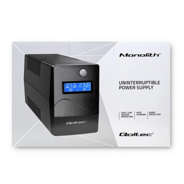 Джерело безперебійного живлення Qoltec 450VA 240W LCD USB RJ45 (5901878539775)