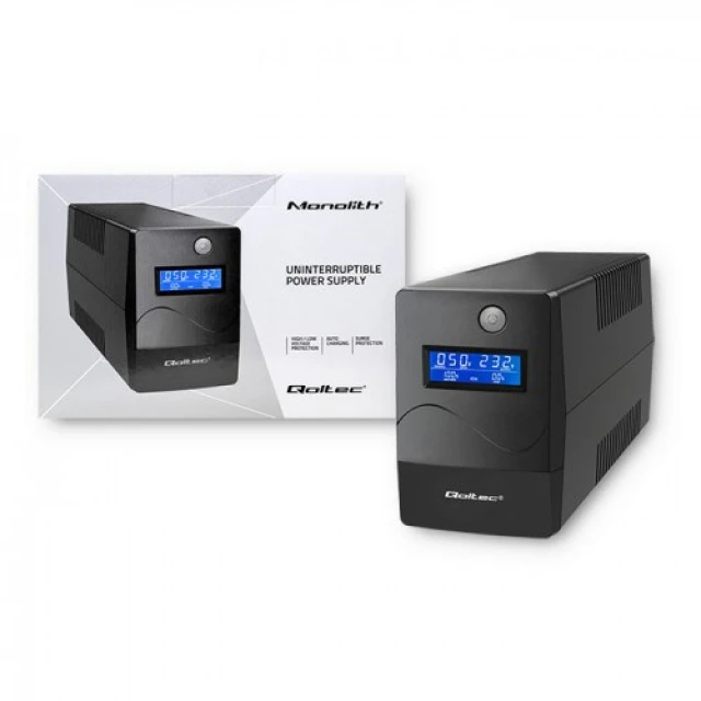Джерело безперебійного живлення Qoltec 450VA 240W LCD USB RJ45 (5901878539775)