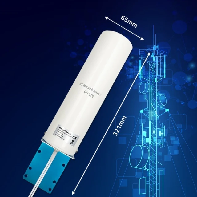 Мережева антена Qoltec 4G LTE Dual 5 dBi зовнішня всеспрямована (5901878570440)