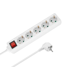 Подовжувач Rebel URZ3032-5B 5 гнізд 5м 3x1,5mm White (5901890019903)