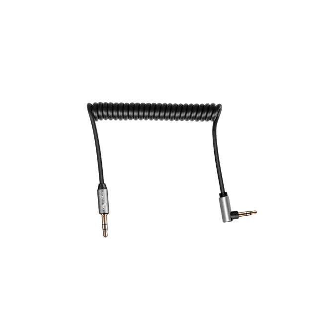 Кабель Kruger&Matz Basic Jack 3.5 mm кутовий - Jack 3.5 mm прямий спіральний (KM1242)