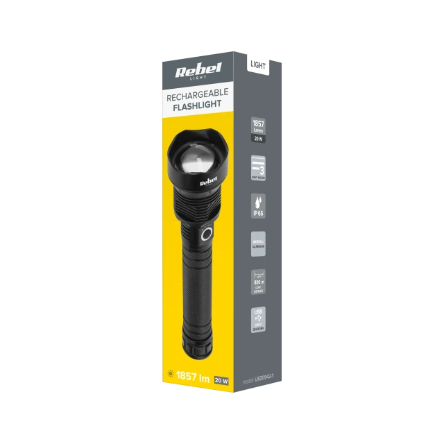Фонарик аккумуляторный Rebel 20W (URZ0942-1)