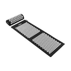 Акупресурний килимок REBEL Active XXL 130x50см з подушкою, сірі шипи (RBA-6003-BK)