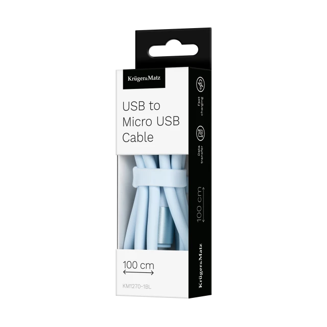 Кабель USB - microUSB Krüger&Matz Basic 1 м силиконовый Blue (KM1270-1BL)
