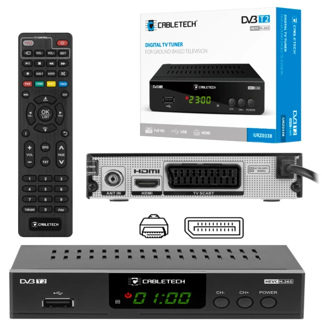 Тюнер Cabletech DVB-T2 H.265 HEVC (URZ0338A)