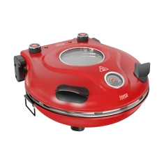 Піч для піци Teesa Supreme Max 1800 W, 400°, две грілки, вікно, червона, 35 см (TSA3242-R)