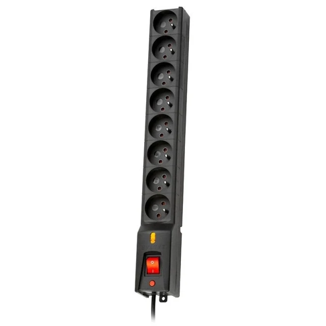 Подовжувач Lestar LX 810 8 розеток 3 м Black (5901966004055)