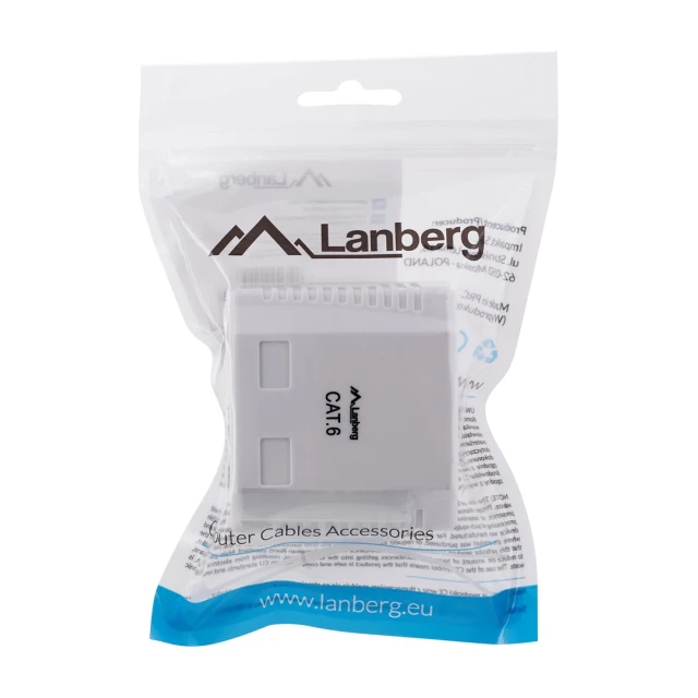 Розетка накладна Lanberg OU6-0002-W RJ-45 cat. 6 UTP подвійна White (5901969404258)