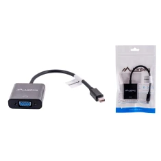 Відео-адаптер Lanberg Mini DisplayPort (M) на VGA (F) 0.2 м Black (5901969408690)
