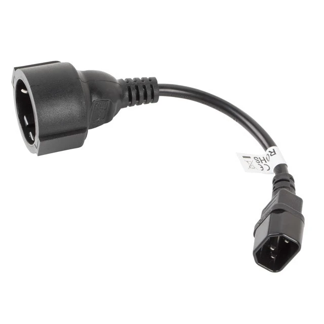 Подовжувач кабелю живлення Lanberg IEC 320 C14-SCHUKO 20 см (5901969409871)
