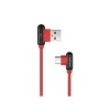 Кабель Natec Prati USB Type-C — USB Type-A кутовий 1 м Black/Red (5901969411669)