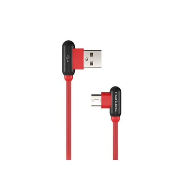 Кабель Natec Prati USB Type-C — USB Type-A кутовий 1 м Black/Red (5901969411669)