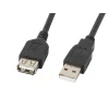 Кабель Lanberg USB 2.0 AM — USB 2.0 AF 0,7 м Black (5901969413779)