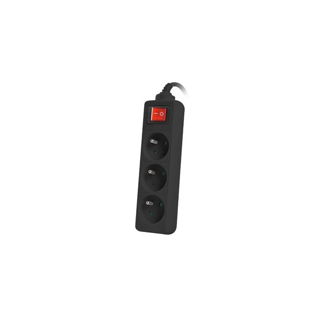 Подовжувач Lanberg 3 м 3 гнізда 230V PL з вимикачем Black (5901969415506)