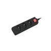 Подовжувач Lanberg 3 м 3 гнізда 230V PL з вимикачем Black (5901969415506)