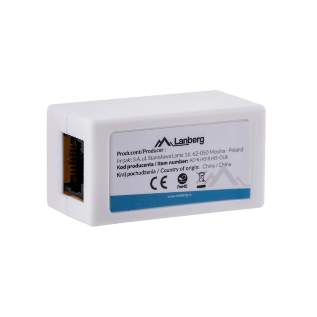 З'єднувач мережевий Lanberg 2x RJ45 Cat.6 UTP (5901969418620)