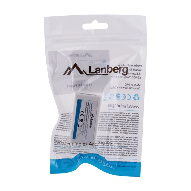З'єднувач мережевий Lanberg 2x RJ45 Cat.6 UTP (5901969418620)