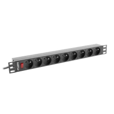 Блок розеток Lanberg RACK 7 розеток 16 A 3680 Вт 3 м Black (5901969421620)
