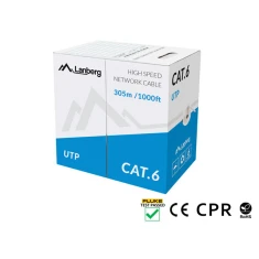 Мережевий кабель Lanberg Cat 6 UTP Solid CU CPR 305 м Gray (5901969421804)