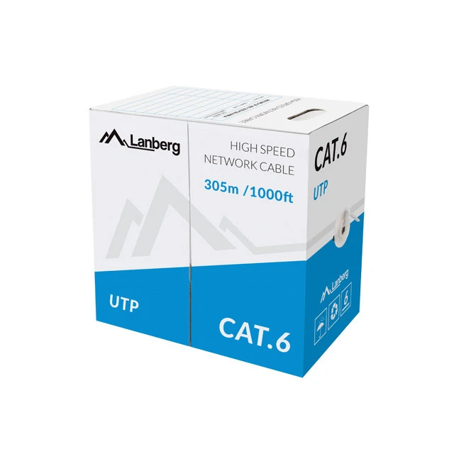 Мережевий кабель Lanberg Cat 6 UTP Solid CU CPR 305 м Gray (5901969421804)