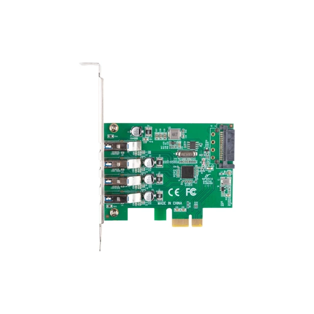 Плата розширення Lanberg PCE-US3-004 PCI-E x1 4x USB 3.1 Gen1 Low Profile (5901969424539)