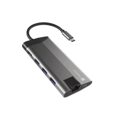 Мультипорт-адаптер Natec USB-C 0,15 м Grey (5901969426601)