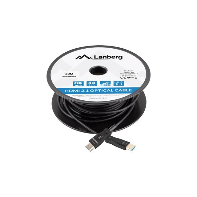 Кабель Lanberg HDMI M/M v2.1 8K оптичний AOC 50 м Black (5901969437553)
